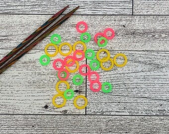 You Choose SQUISHY STITCH MARKERS - Snag Free Neon