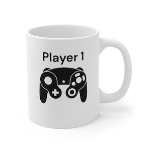 Player 1 & Player 2 Retro Controller Mug Set | Gaming Couple Gift, Gamer Coffee Mugs