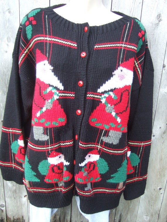 Cardigan Christmas Wool Sweater, Holiday Christmas