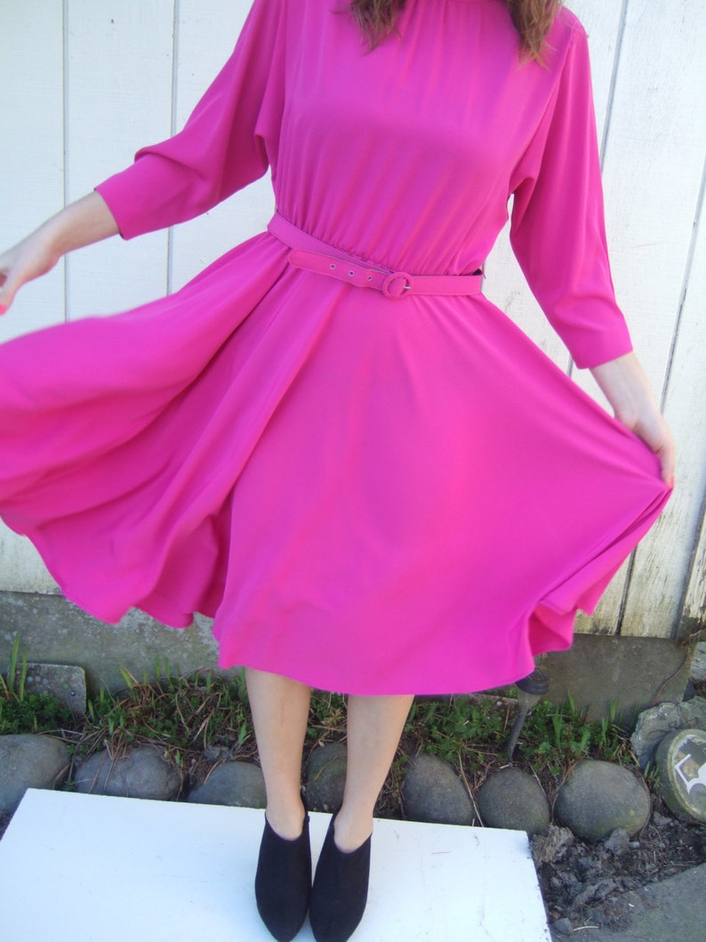 VTG Pink Mrs. Cleaver Dress High Neck Wide Etsy