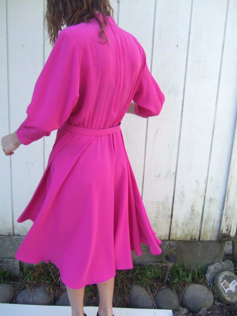 VTG Pink Mrs. Cleaver Dress High Neck Wide Etsy