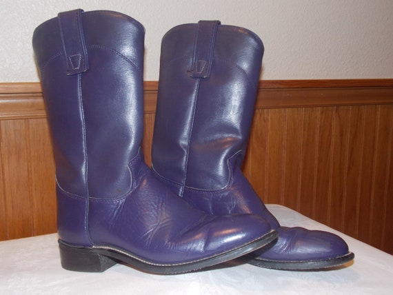 Purple Leather Boots, Roy Coopers, Size 6M. Wester