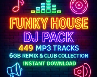Paquete de música funky house para DJ: 449 pistas MP3 (colección de 6 GB)