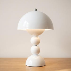 Lampe champignon nordique - Lampe de bureau LED sans fil rechargeable, lampe de chevet tactile 3 couleurs à intensité variable