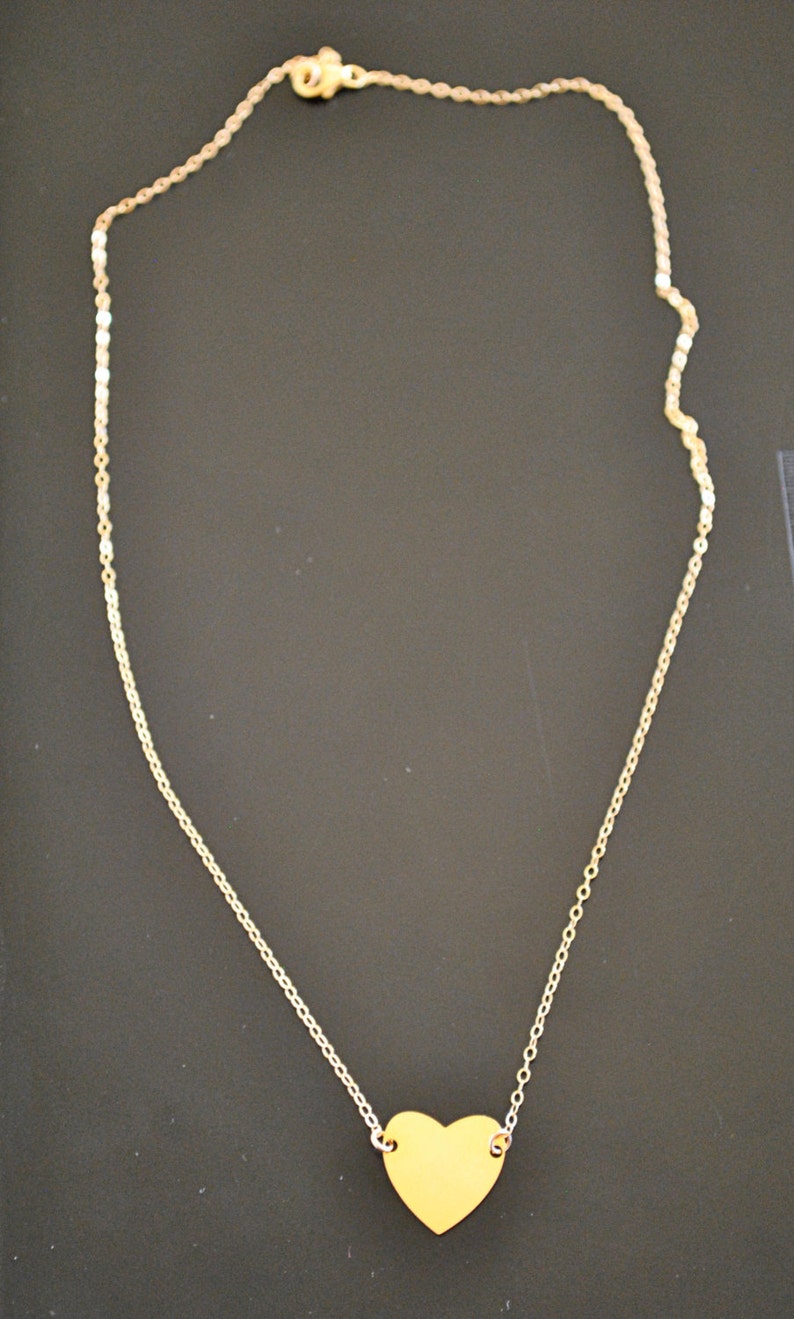 GOLD HEART NECKLACE Etsy