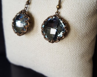 SWAROVSKI  crystal baby BLUE dangling earrings.