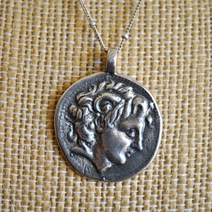 STERLING silver ROMAN COIN necklace