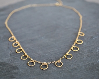 DAINTY gold filled DISCS NECKLACE 925