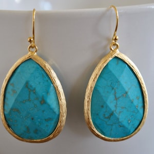 TURQUOISE  TEARDROP EARRINGS
