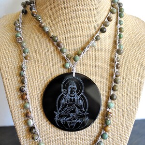 MICROMARE BLACK BUDDHA jasper necklace image 2