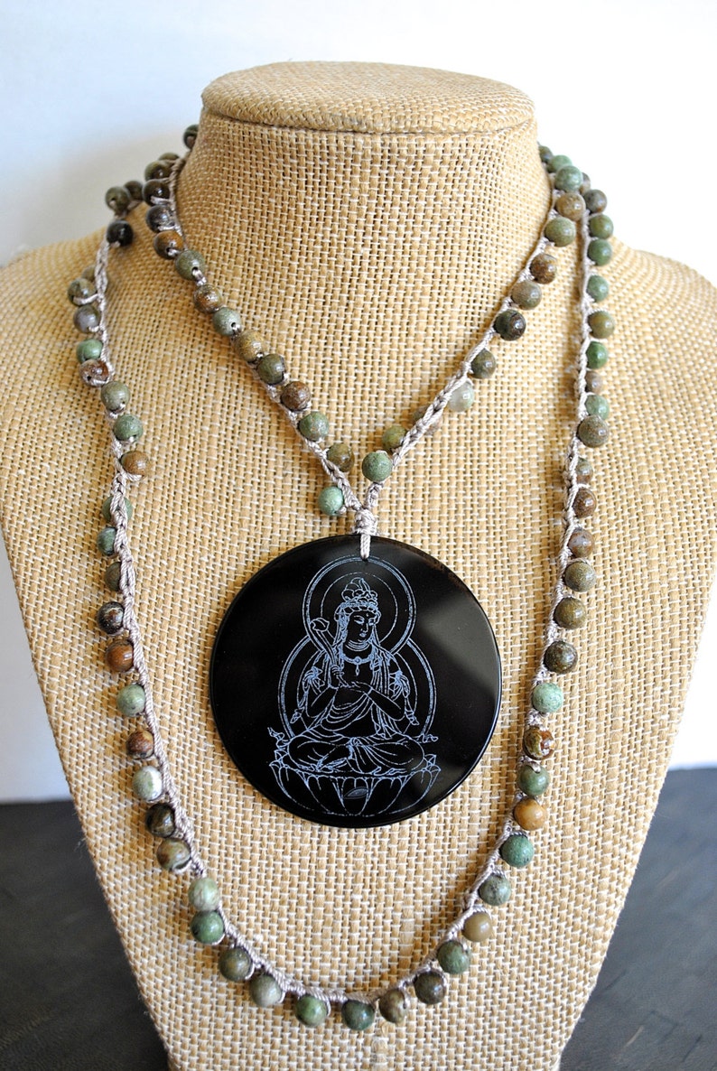 MICROMARE BLACK BUDDHA jasper necklace image 2