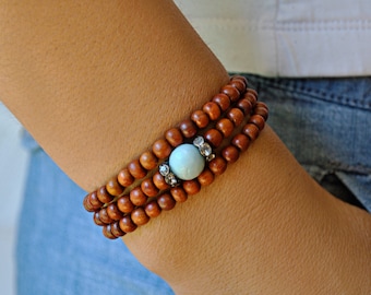 SANDALWOOD STRETCHY WRAP bracelet