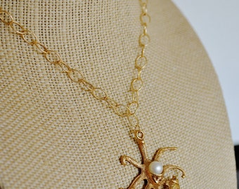 VINTAGE OCTOPUS PEARL necklace