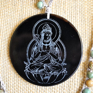 MICROMARE BLACK BUDDHA jasper necklace image 1