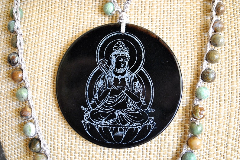 MICROMARE BLACK BUDDHA jasper necklace image 1