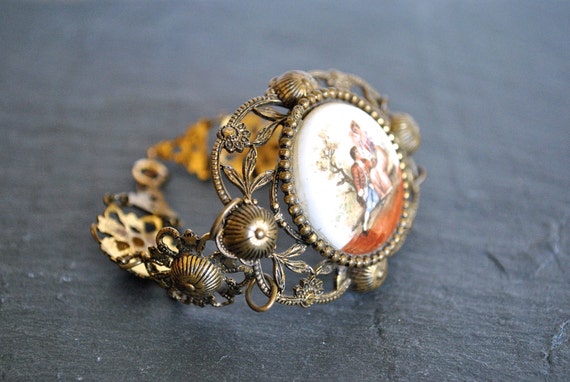 VINTAGE DANCING COUPLE porcelain bracelet - image 4