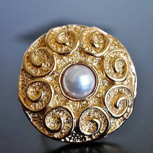 EINSTELLBARE Vintage Gold PEARL RING