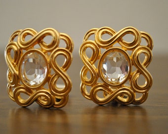 VINTAGE SWAROVSKI GOLD earrings