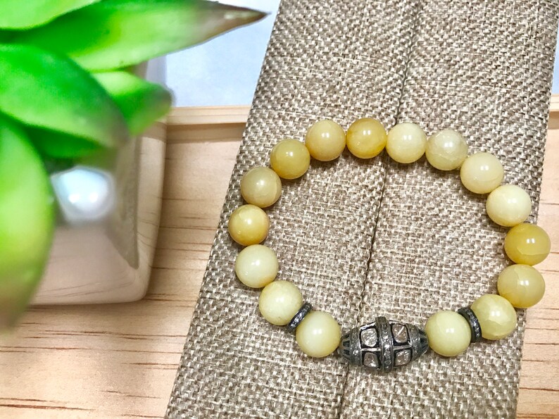 PINK Opal/or Yellow Opal Rose Cut DIAMOND Bracelet Etsy