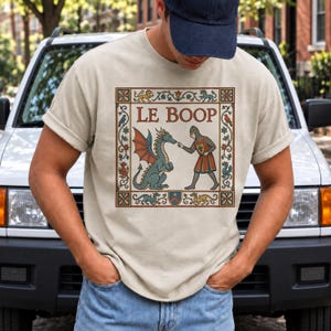 Le Boop Shirt, lustiges Drachenritter-T-Shirt mit Grafik, mittelalterliches Fantasy-Humor-T-Shirt – das perfekte Geschenk für Bücherliebhaber und Fantasy-Fans