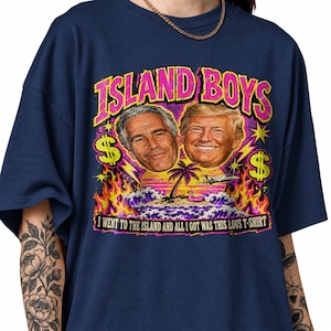 Island Boys T-shirt Trump och Epstein Rolig Offensiv Politisk Meme T-shirt Oanvändbar Ful T-shirt för Herrar