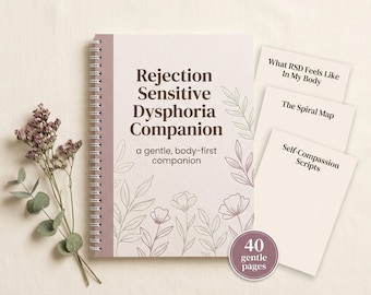 RSD Companion PDF, Rejection Sensitive Dysphoria ADHD AuDHD Workbook, Body-First Self-Compassion, Late Diagnosis Printable Digital