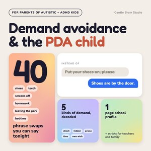 PDA Parenting Workbook PDF, Pathological Demand Avoidance Guide for Parents, Low Demand Phrases, Autism ADHD Child Support, Printable