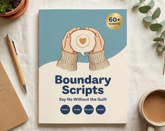 Boundaries Script Kit PDF, How to Say No Without the Guilt, Ready-to-Use Scripts for Family Work Friends & Money, People Pleasing Help