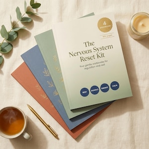 Kit de réinitialisation du système nerveux, lot de 4 cahiers d'exercices neurodivergents, récupération de l'épuisement professionnel autistique, énergie Spoonie, intéroception, calme sensoriel
