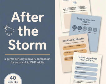 After the Storm Sensory Recovery Companion PDF, Autistic Adult Overload & Shutdown Aftercare, AuDHD Nervous System Workbook, ND Printable