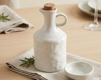 Aceitera de cerámica europea, botella para salsas y vinagres de forma irregular, hecha a mano, con tapa a prueba de fugas.