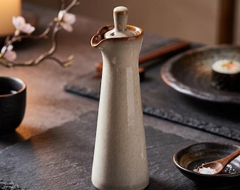 Ceramic Oil Dispenser | Soy Sauce Vinegar Bottle Kitchen Spice Jar
