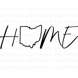 Inicio, Ohio, Diseño para manualidades, Cricut, Silhouette, Sublimación, Impresión y corte, Clip Art, Descarga digital instantánea: SVG, PNG, JPEG