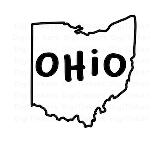 Ohio State Outline Small Letter Design, Instant Digital Download: Vectorized SVG, Transparent PNG, JPEG