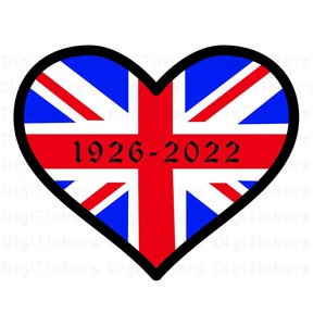 Coeur commémoratif de la reine Elizabeth Téléchargement instantané : SVG vectorisé, PNG transparents, JPEG