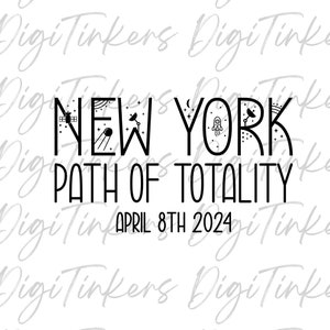 Camiseta do professor de ciências Caminho da Totalidade de Nova York Eclipse Solar 2024 8 de abril Presente de astronomia Design de artesanato Cricut Download digital SVG PNG
