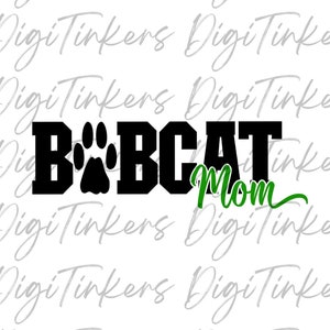 Collegiate Varsity Bobcats Mom T Shirt, Team Sports, Elementary, Middle High School College Mascot, Gift for Mother, Crafting Design SVG, PNG
