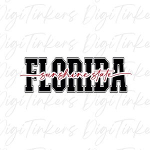 Collegiate Florida Sunshine State, T-Shirt Geschenk, Design zum Basteln, Cricut, Silhouette, Clip Art, Sofortiger digitaler Download: SVG, PNG, JPEG