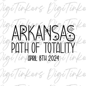 Arkansas Path of Totality Sonnenfinsternis 2024 8. April Wissenschaft Lehrer Shirt Astronomie Space Craft Design Cricut Digital Download SVG PNG