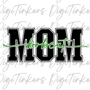 Collegiate Varsity Bobcats Mom T Shirt, presente para a mãe, ensino fundamental, mascote da faculdade do ensino médio, esportes em equipe, design de artesanato SVG, png