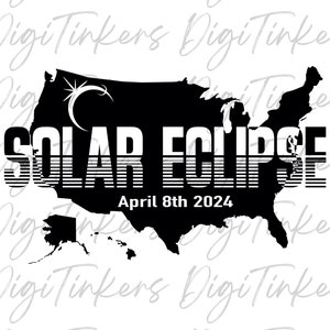 Estados Unidos Eclipse Solar 2024 8 de abril Caminho da Totalidade Professor de Ciências Camiseta Astronomia EUA Artesanato Design Cricut Digital Download SVG PNG