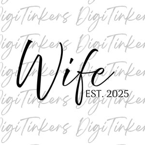 Vrouw opgericht 2025 decoratief schrijven, cadeau voor bruid vrijgezellenfeest bruiloft trouwen dag cadeau verlovingsfeest digitale download SVG png