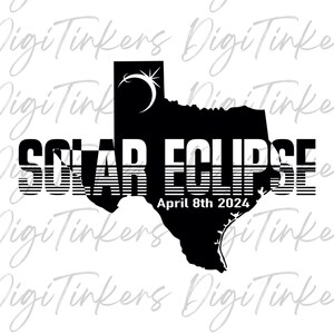 Texas Sonnenfinsternis 2024 April 8th Path der Totalität Wissenschaft Lehrer Shirt Astronomie Geschenk Handwerk Design Cricut Digitaler Download SVG PNG