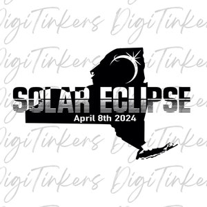 New York Sonnenfinsternis 2024 April 8th Path der Totalität Wissenschaft Lehrer Shirt Astronomie Geschenk Handwerk Design Cricut Digital Download SVG PNG