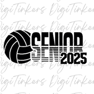 Camisa de vôlei para o último ano de 2025, presente para a noite de formatura, equipe de faculdade do ensino médio combinando, design de artesanato Cricut Digital Download SVG PNG JPEG