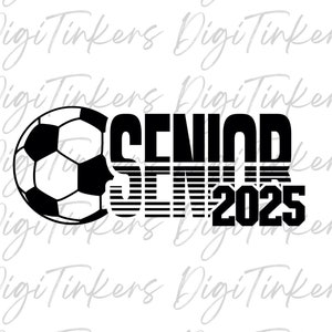 Camisa de futebol sênior 2025 ano presente de noite de futebol sênior ensino médio faculdade equipe combinando artesanato design Cricut digital download SVG PNG JPEG