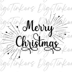 Merry Christmas Decorative Writing, Xmas T shirt Gift, Holiday Greeting Card, Design For Crafting Cricut, Digital Download: SVG, PNG, JPEG