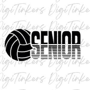 Camisa de vôlei para o último ano, presente de vôlei para a noite do último ano, equipe de faculdade do ensino médio, design de artesanato correspondente, download digital Cricut SVG PNG JPEG