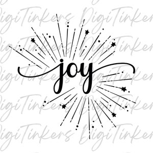 Escritura decorativa de alegría, regalo de camiseta navideña, tarjeta de felicitación navideña, diseño para manualidades Descarga digital de Cricut: SVG, PNG, JPEG