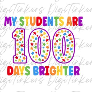 100 Tage Schule Regenbogen Stern positiv Vorschule Elementar Geschenk für Lehrer Kind Kind Shirt Klassenzimmer Dekor Cricut Sublimation SVG PNG